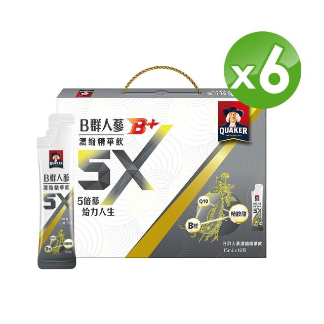 【QUAKER 桂格】5X人蔘濃縮精華飲禮盒15ml×12盒(任選 送禮推薦/新年禮盒)