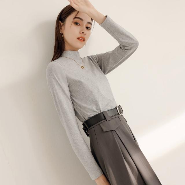 【OB 嚴選】親膚高含棉莫代爾合身內搭小高領長袖上衣 《AB16409》