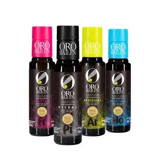 【Oro Bailen 皇嘉】王室御用特級冷壓初榨橄欖油100mlX3入(四口味任選三)(生飲首選/低油酸/多國大獎)