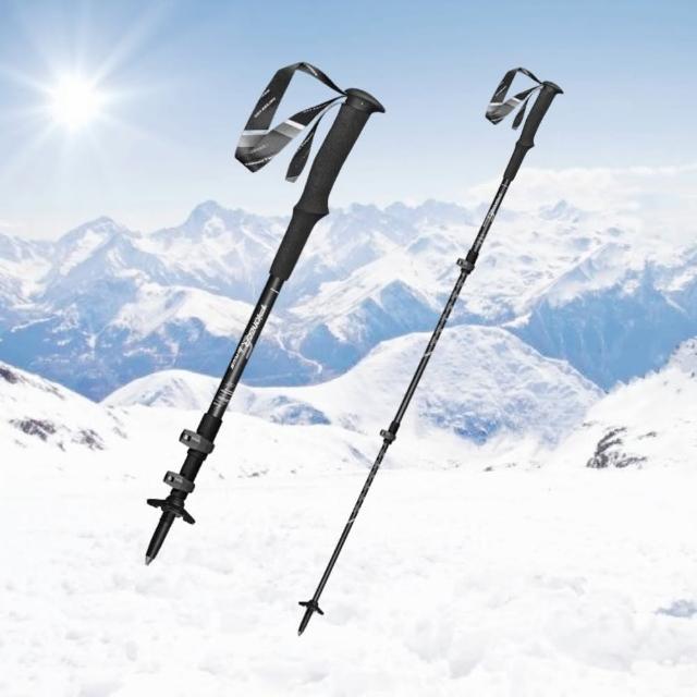 【Pioneer 開拓者】二入組 新款航太級鋁合金登山杖 兩色任選(戶外休閒 7075鋁合金 鎢鋼 伸縮杖)