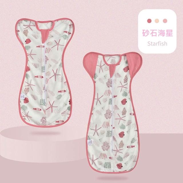 【Kori Deer 可莉鹿】清新北歐風竹節棉網眼/純棉透氣嬰兒蝴蝶型包巾(0-9個月開袖多尺寸新生兒蝶形懶人包巾)