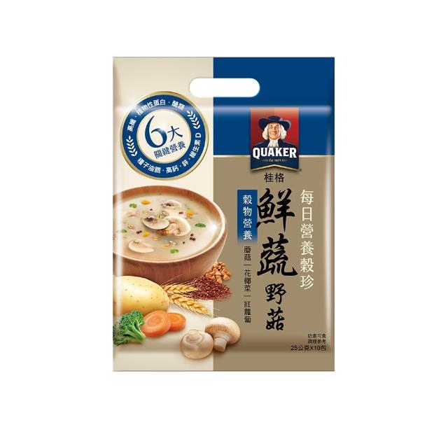 【QUAKER 桂格】每日營養穀珍麥片2袋(黑穀珍寶/核桃堅果-無糖/穀麥全餐-無糖/杏仁蓮子/鮮蔬野菇/鰹魚味噌)