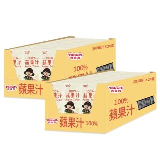 【Yakult 養樂多】100%蘋果汁x2箱(200ml*24入/箱)