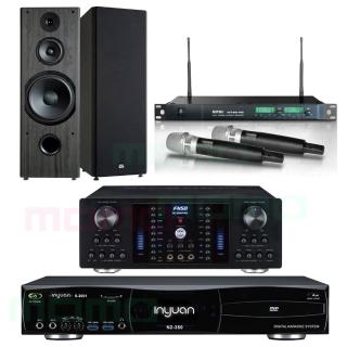 【音圓】N2-350+AK-8800PRO+ACT-869+OK-901B(4TB伴唱機+綜合擴大機+無線麥克風+落地型主聲道喇叭)