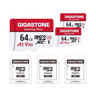 【Gigastone 立達國際】Gaming Plus microSDXC UHS-Ⅰ U3 A1V30 64GB遊戲專用記憶卡-3入組(Switch/GoPro)