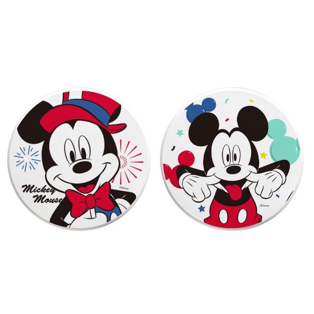 【收納王妃】Disney 迪士尼 米奇米妮派對系列 硬式珪藻土 吸水杯墊 2入/組(尺寸:10x10x0.9cm)