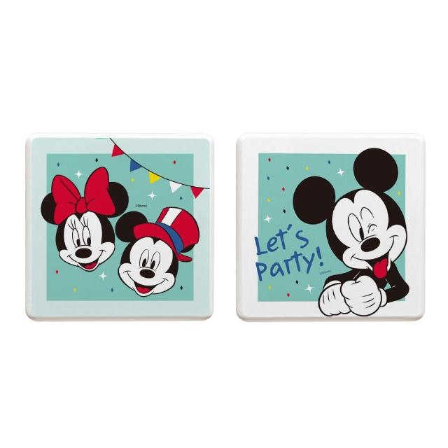 【收納王妃】Disney 迪士尼 米奇米妮派對系列 硬式珪藻土 吸水杯墊 2入/組(尺寸:10x10x0.9cm)