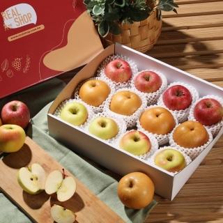 【RealShop】(馬年限定)金馬吉祥禮盒 金星蘋果4顆＋美國富士4顆+韓國水梨4顆-4.5kg/盒(附提袋) 春節禮盒