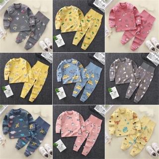 【安朵童舖】現貨韓版薄款兒童高腰長袖套裝寶寶護肚套裝兒童睡衣男童居家服女童睡衣(102/023A)