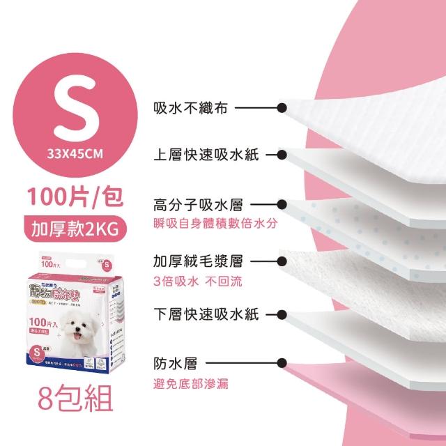 【毛乾爽】寵物尿布墊/狗尿墊 2公斤 超厚款 尿布墊(8入組)