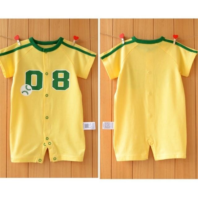 【安朵童舖】現貨韓版夏季寶寶薄款棒球短袖運動服連身衣兔裝連身裝哈衣兒童(029A/13)
