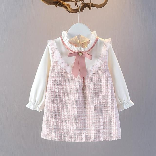 【安朵童舖】現貨韓系小洋裝女童長袖連身裙紗裙新年服可愛短裙兒童洋裝裙子(128/07/22/036/017A)
