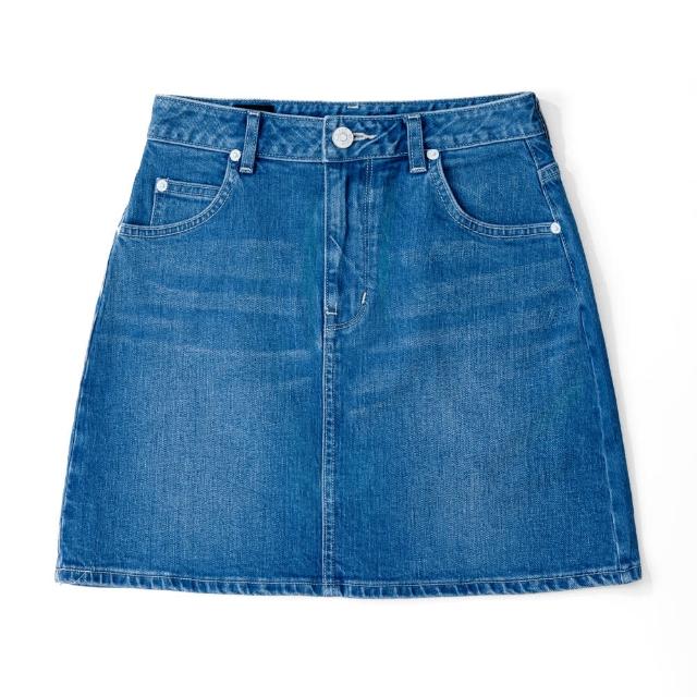 【Lee】女裝 牛仔短裙 / 彩色LEE JEANS 字母腰頭印花 中藍洗水(LL220164242)