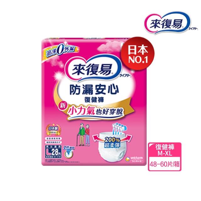 【來復易】成人褲型紙尿褲S-XXL 2-4包/箱(防漏安心復健褲/輕薄活力褲/宛如內褲超薄褲/無痕俐落褲)
