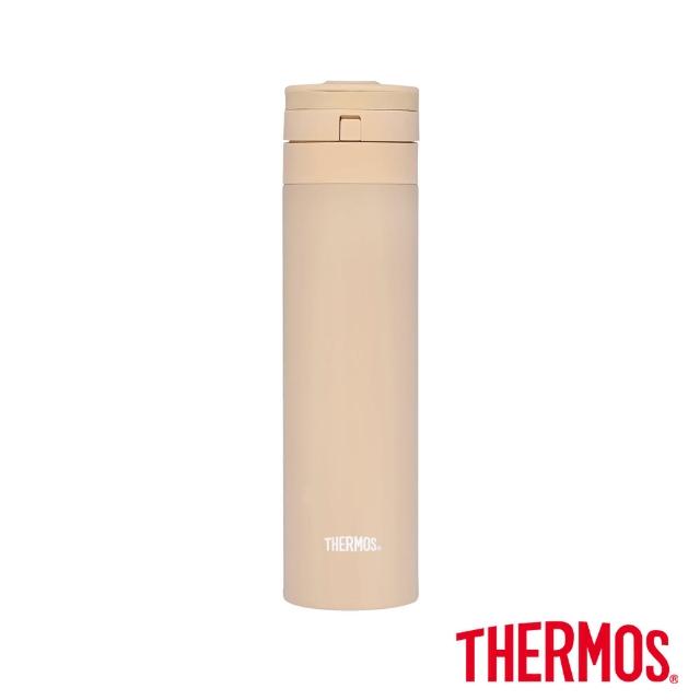 【THERMOS 膳魔師】買1送1_新質感不鏽鋼超輕量自動上鎖真空保溫瓶保溫杯450ml(JNS-454)
