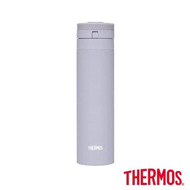 【THERMOS 膳魔師】買1送1_新質感不鏽鋼超輕量自動上鎖真空保溫瓶保溫杯450ml(JNS-454)