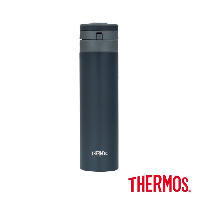 【THERMOS 膳魔師】買1送1_新質感不鏽鋼超輕量自動上鎖真空保溫瓶保溫杯450ml(JNS-454)
