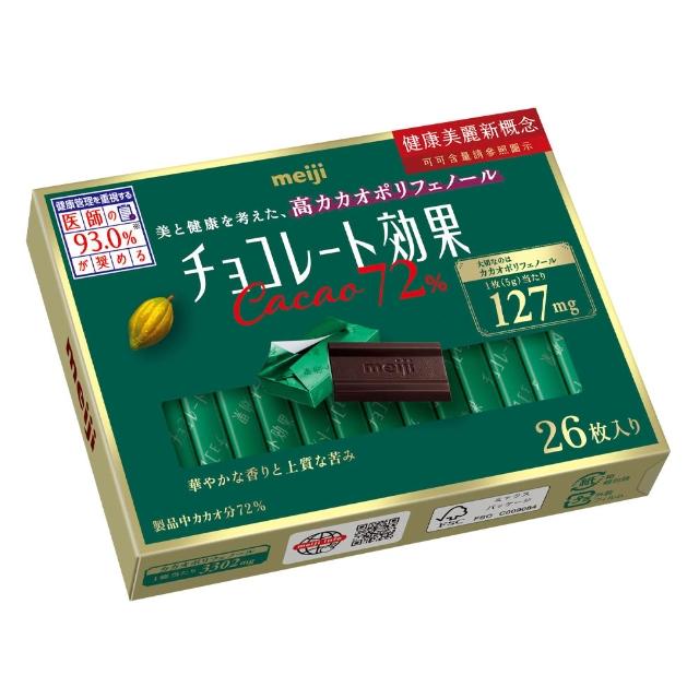 【Meiji 明治】巧克力效果CACAO黑巧克力 72%/86%(26枚盒裝)