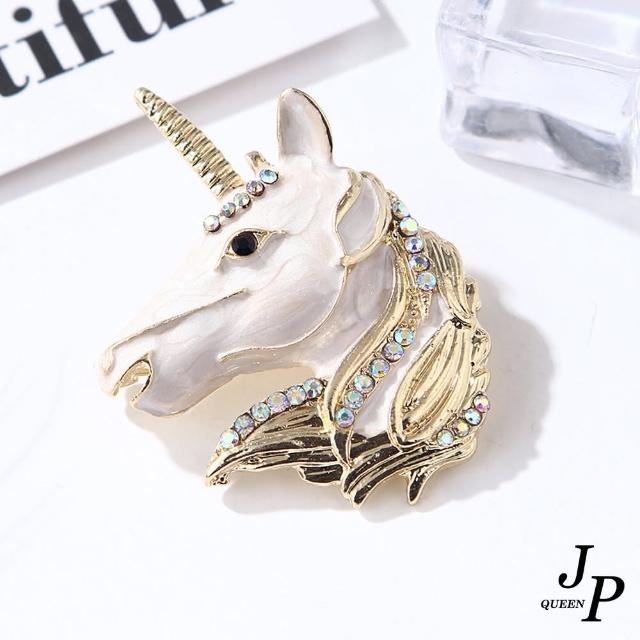 【Jpqueen】帥氣獨角獸天馬童話釉彩別針胸針(金色)