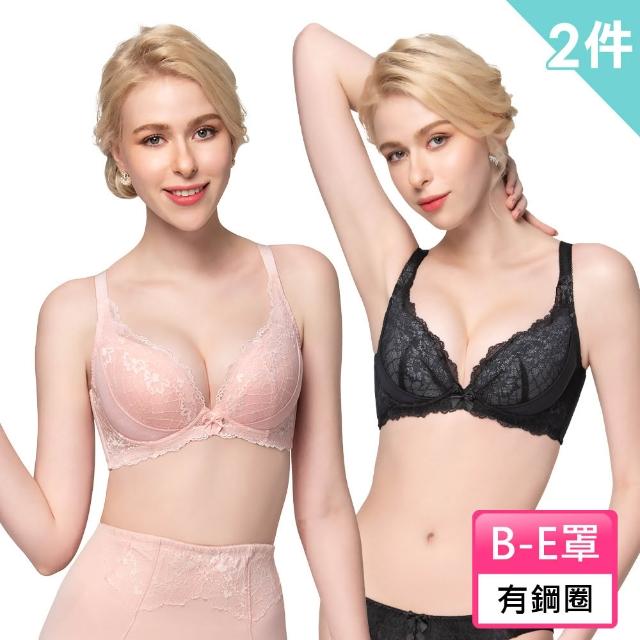 【Swear 思薇爾】買一送一2件組柔塑曲線系列B-E罩蕾絲集中包覆塑身女內衣(兩款任選)