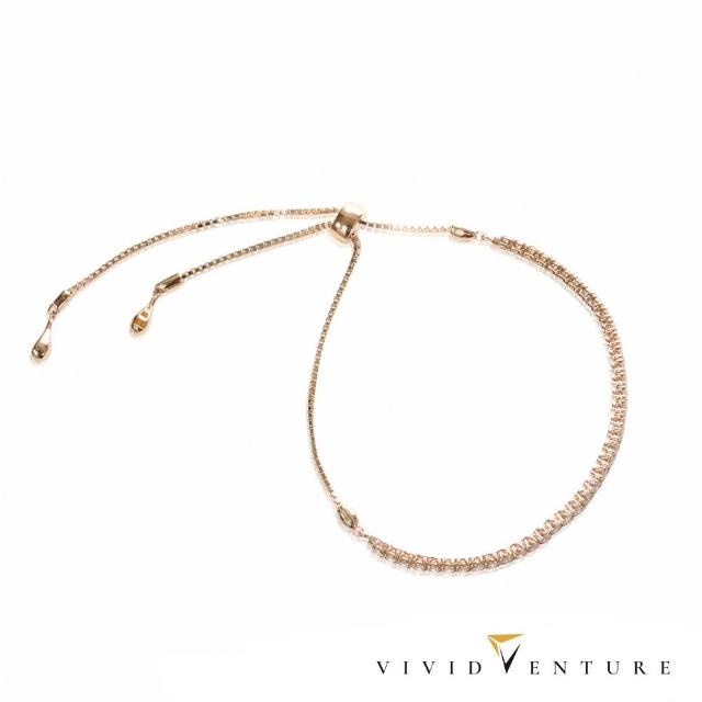 【Vividventure 亞帝芬奇】18K金 伸縮鍊 70分 天然鑽石 真鑽 手鍊 繁星