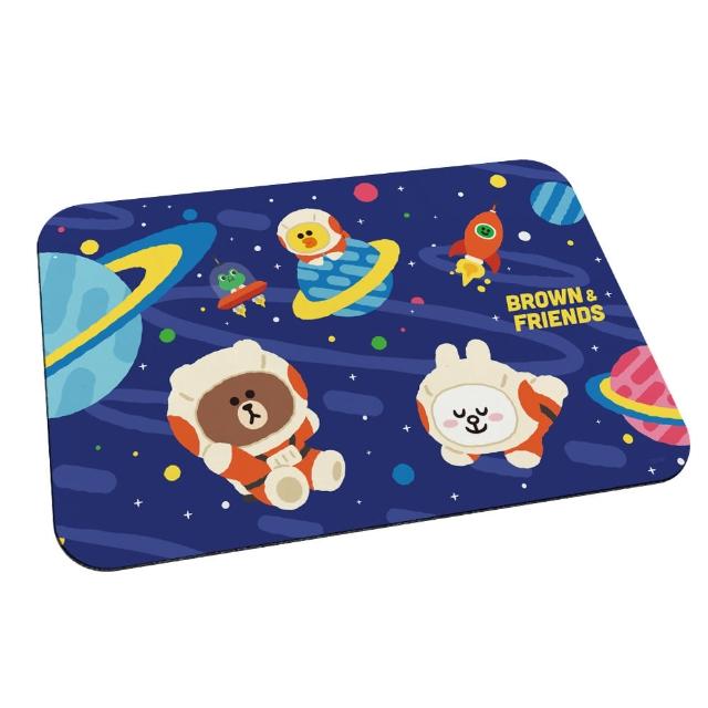 【SONA森那家居】LINE FRIENDS 外太空系列 軟式珪藻土 吸水地墊 珪藻土 地墊 腳踏墊(60*40*0.5)