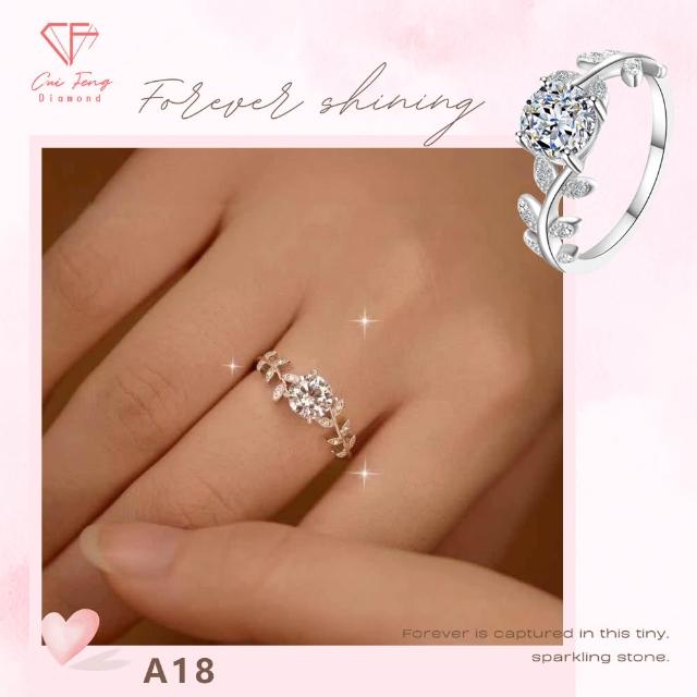 【CF Diamond】七夕情人節|送禮首選 精美鑽飾 (莫桑鑽 1克 鑽石 項鏈 女戒 戒指 生日禮物 求婚)