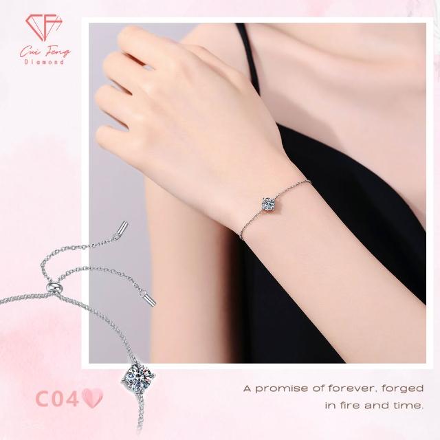 【CF Diamond】七夕情人節|送禮首選 精美鑽飾 (莫桑鑽 1克 鑽石 項鏈 女戒 戒指 生日禮物 求婚)