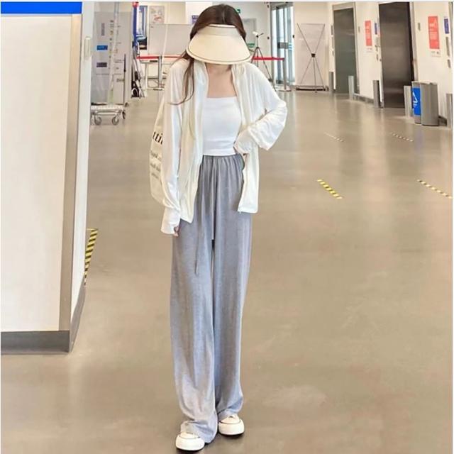 【Everyday select】大尺碼莫代爾輕薄涼感寬褲40~75kgs(女長褲拖地褲闊腿褲)