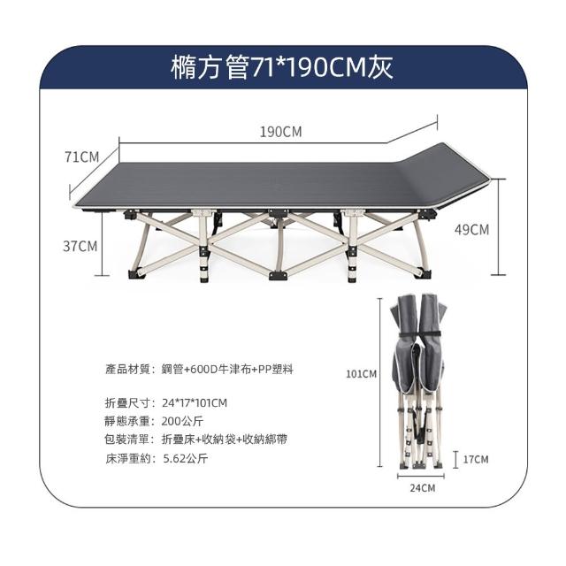 【小不記】升級加大床面/輕便攜帶型/折疊床(居家戶外 辦公休閒 午休床 行軍床 陪護床 摺疊床 午睡床 躺椅)