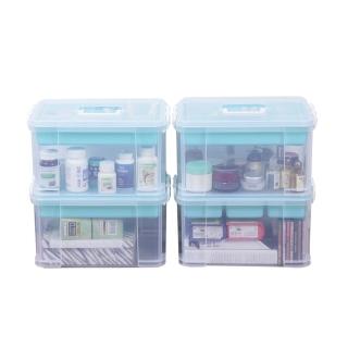 【KEYWAY 聯府】手提雙層整理箱15L-1入(文具收納箱 玩具置物箱 醫藥箱 瓶罐小物 HK15)
