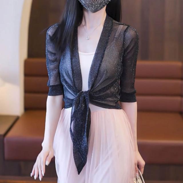 【巴黎精品】多款極速出貨 罩衫天絲防曬外套絲質上衣法式名媛(夏日冷氣空調輕薄半透女外套a1bs1)
