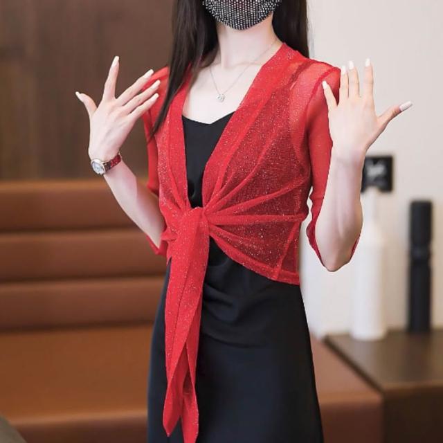【巴黎精品】多款極速出貨 罩衫天絲防曬外套絲質上衣法式名媛(夏日冷氣空調輕薄半透女外套a1bs1)
