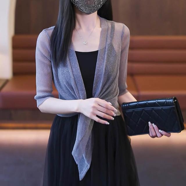 【巴黎精品】多款極速出貨 罩衫天絲防曬外套絲質上衣法式名媛(夏日冷氣空調輕薄半透女外套a1bs1)