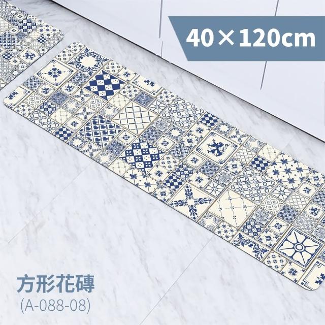 【FL 生活+】奈米硅藻土速乾防滑吸水地墊-40*120-特長款3入(豪宅廚房中島全配組)
