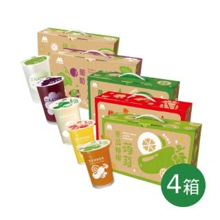 【MOS 摩斯漢堡】經典超人氣 蒟蒻禮盒 x4箱(15杯/箱 葡萄/檸檬/蘋果鳳梨 果凍 吸凍)