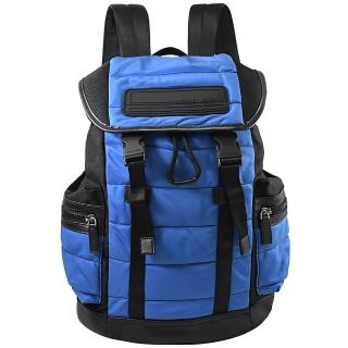 【Michael Kors】KENT 撞色厚空氣尼龍手提商務包旅用包騎士包後背包(藍)