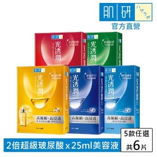 【肌研】官方直營 光透潤面膜 6片(精華液 2倍超級玻尿酸)