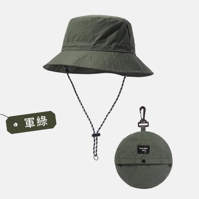 【DREAMCATCHER】抗UV防潑水摺疊漁夫帽-2入組(防風繩可調鬆緊/收納登山帽/防曬帽/出國防曬)