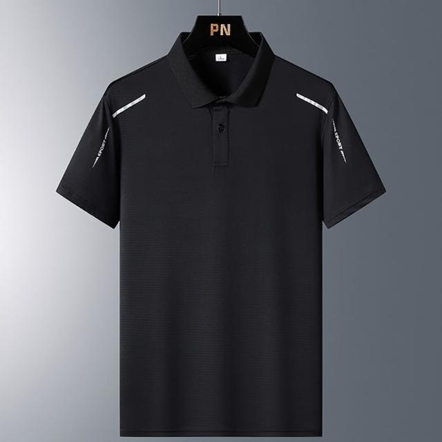 【Billgo】*現貨*冰絲反光條運動薄款polo衫-3色 M-5XL碼 涼感男短袖網眼透氣上衣(炎夏、運動)