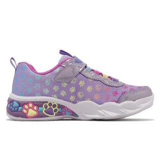 【SKECHERS】童鞋 S Lights 中童 紫 粉紅 魔鬼氈 閃燈 小朋友 燈鞋 運動鞋(319301LLVMT)