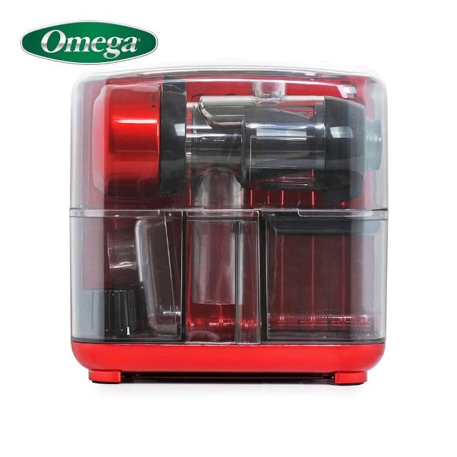 【Omega】慢磨機 QBar JCUBE500RD紅 蔬果榨汁 研磨機(收納正立方造型款)