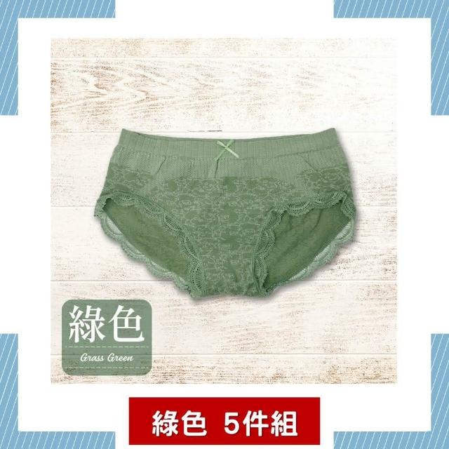 【夢巴黎】蕾絲邊中腰石墨烯內褲 x 5件組(5件組 內褲 中腰 石墨烯 石墨烯內褲 蕾絲內褲 性感內褲 女內褲)