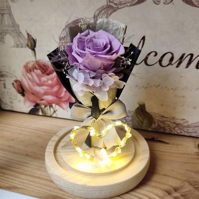 【OSTARA FLORIST 奧斯塔拉花藝】紳士物語永生花罩盅(永生玫瑰花、父親節、生日禮、榮昇、花禮)