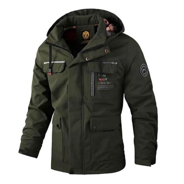 【巴黎精品】極速出貨 衝鋒衣連帽外套休閒夾克(軍裝修身中長款多口袋春夏薄款男外套4色a1ck6 2A)