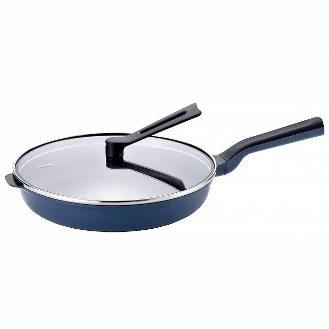 【Remy】日本進口Remy Pan wide多功能萬用平底不沾鍋 28cm 含鍋蓋(強化玻璃鍋蓋/深煎鍋/油炸鍋 3色)