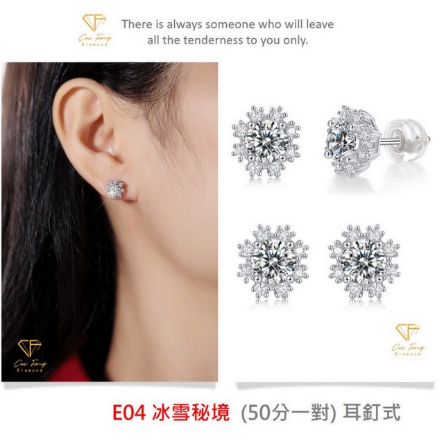 【CF Diamond】閃耀動人 1克拉 莫桑鑽系列(戒指 女戒 鑽戒 項鍊 耳環  生日禮物 求婚)