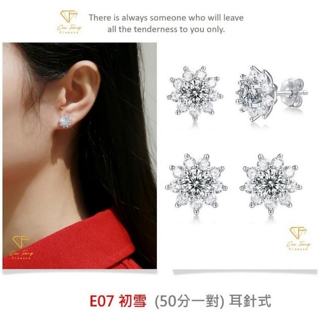 【CF Diamond】閃耀動人 1克拉 莫桑鑽系列(戒指 女戒 鑽戒 項鍊 耳環  生日禮物 求婚)