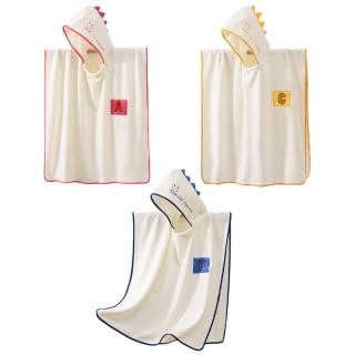 【Mass】兒童連帽珊瑚絨斗篷 恐龍款 新生嬰兒披風浴袍 兒童帶帽睡袍 吸水浴巾 防踢被 斗篷浴巾