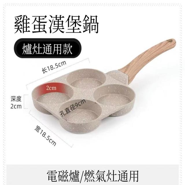升級版麥飯石煎蛋鍋平底不粘鍋(雞蛋鍋 漢堡鍋 煎蛋器)